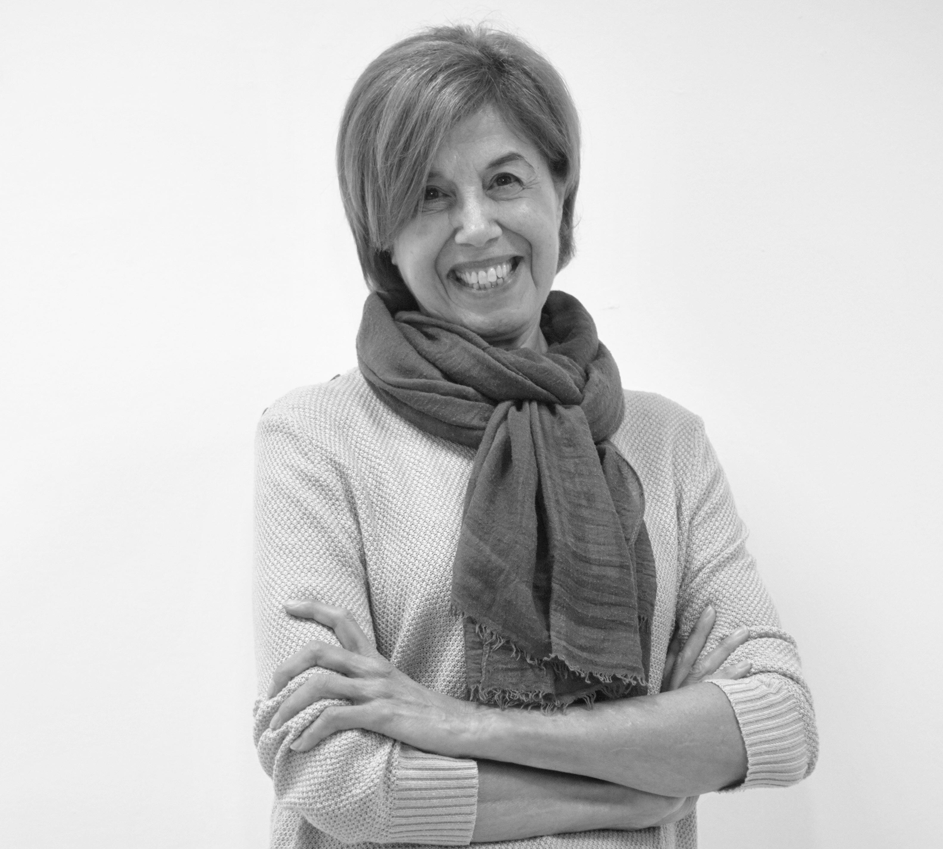 Retrato en blanco y negro de María de la Paz Domínguez Hernández